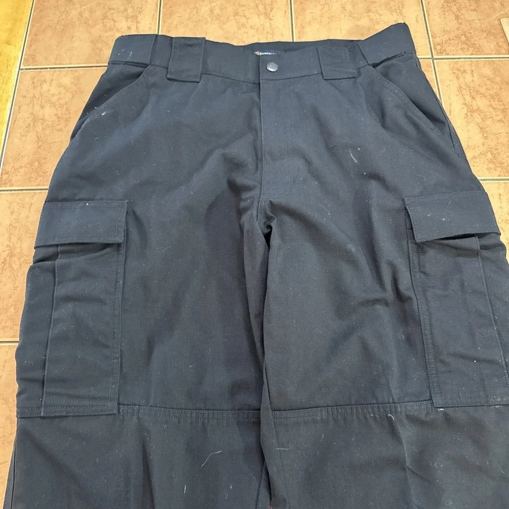 5.11 511 Tactical Mens Sz Large Waist (35.5-39) Black RipStop Cargo Pants 74003